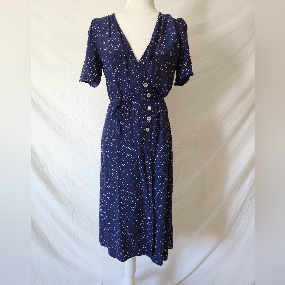 Rouje Blue Wrap Dress French Size 40